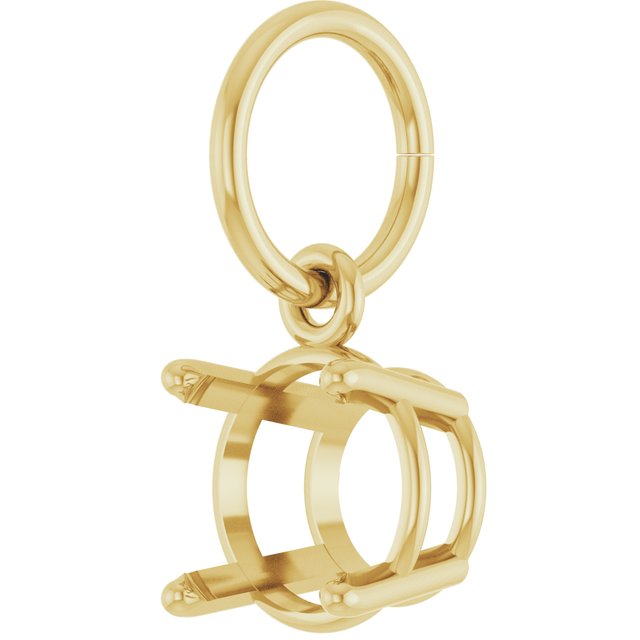 Round 4 Prong Basket Charm/Pendant Mounting Settings