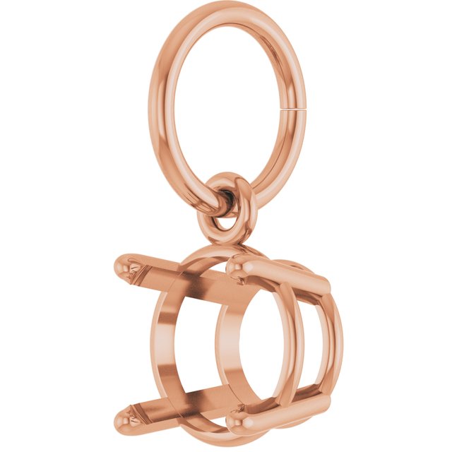 Round 4 Prong Basket Charm/Pendant Mounting Settings
