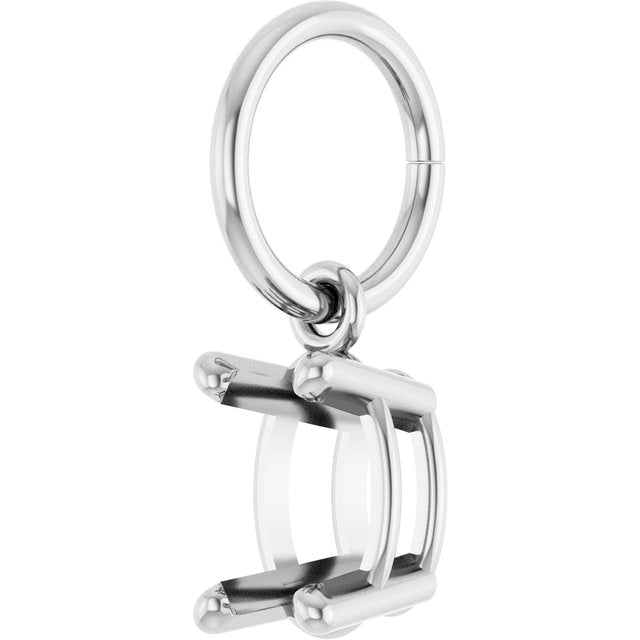 Oval 4 Prong Basket Charm/Pendant Mounting Settings