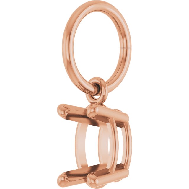 Oval 4 Prong Basket Charm/Pendant Mounting Settings