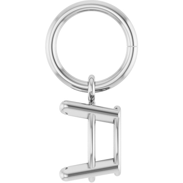 Oval 4 Prong Basket Charm/Pendant Mounting Settings