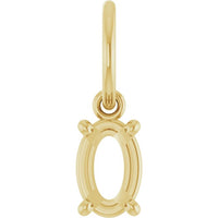 Oval 4 Prong Basket Charm/Pendant Mounting Settings