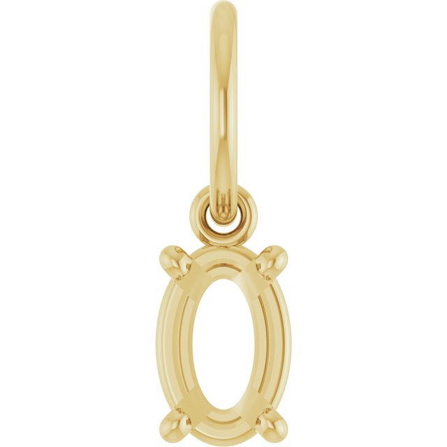 Oval 4 Prong Basket Charm/Pendant Mounting Settings