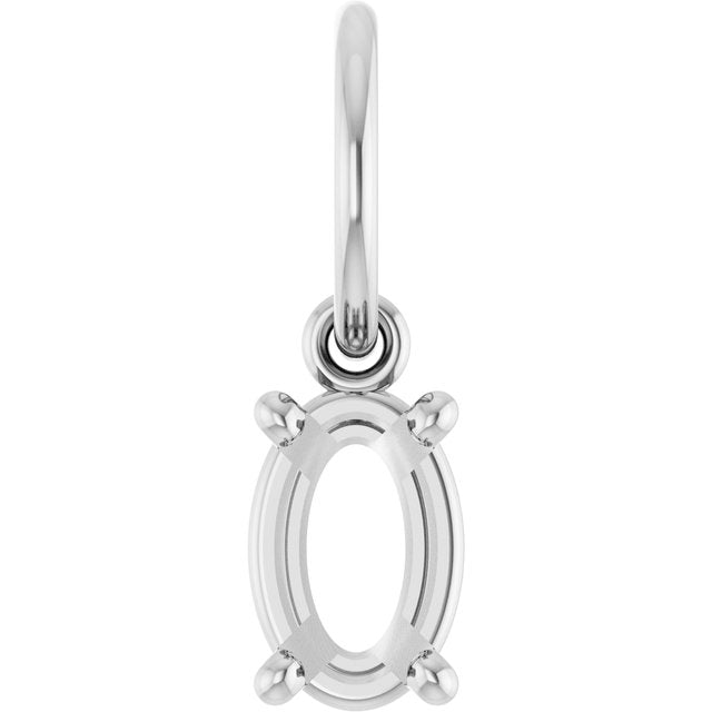 Oval 4 Prong Basket Charm/Pendant Mounting Settings