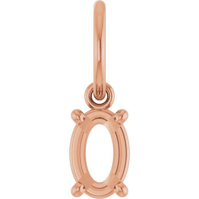 Oval 4 Prong Basket Charm/Pendant Mounting Settings