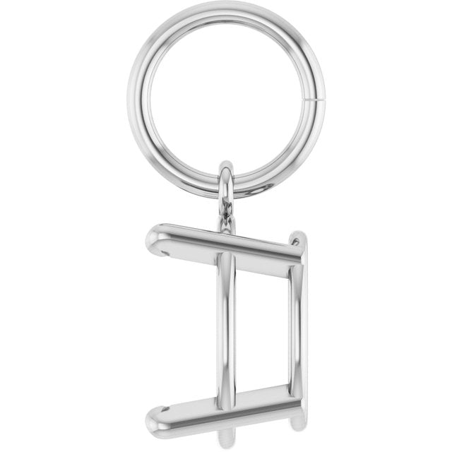 Oval 4 Prong Basket Charm/Pendant Mounting Settings