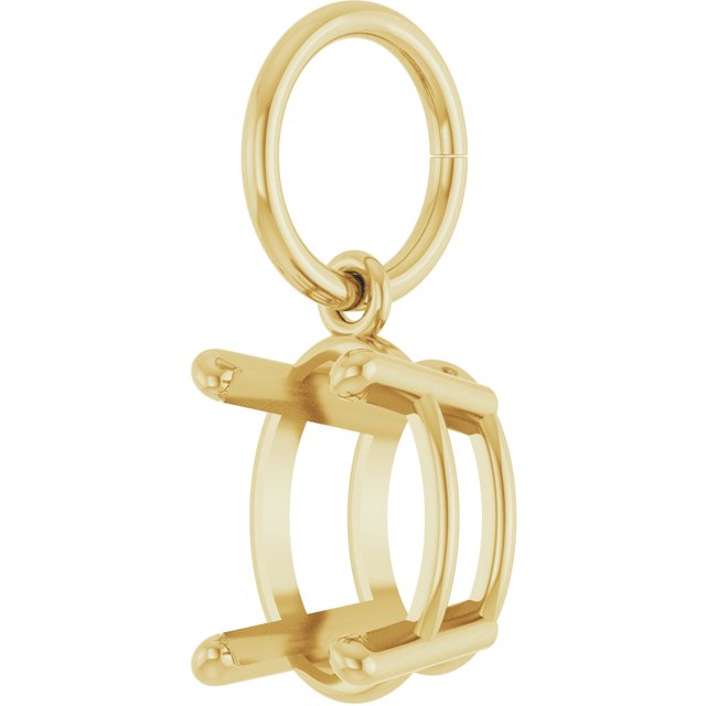 Oval 4 Prong Basket Charm/Pendant Mounting Settings