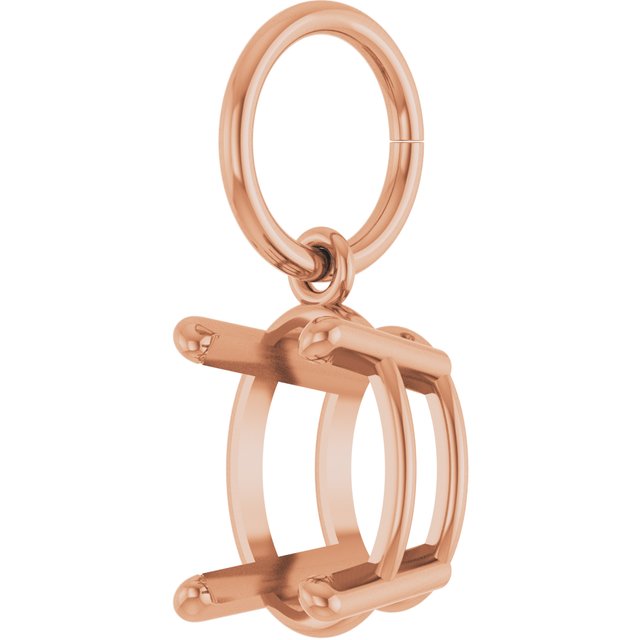 Oval 4 Prong Basket Charm/Pendant Mounting Settings