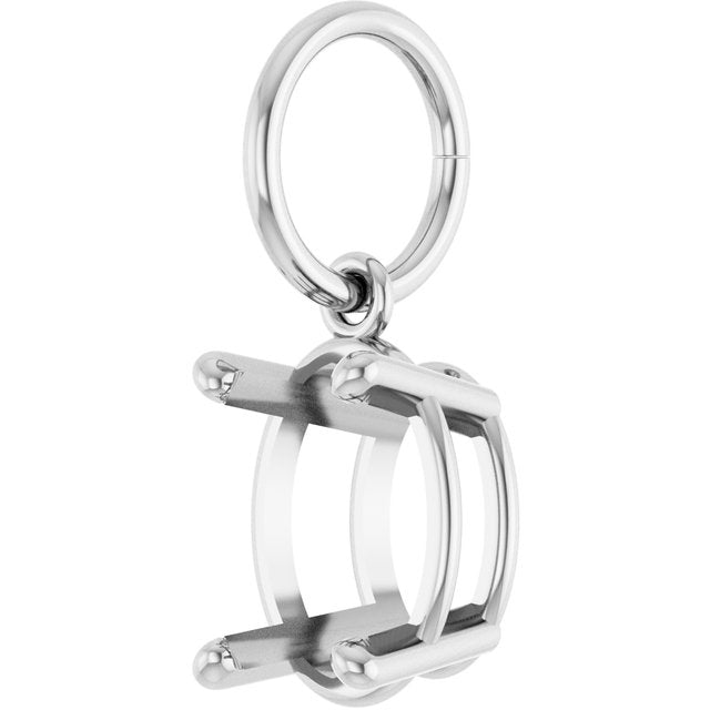 Oval 4 Prong Basket Charm/Pendant Mounting Settings