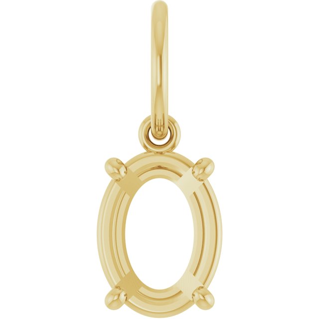 Oval 4 Prong Basket Charm/Pendant Mounting Settings