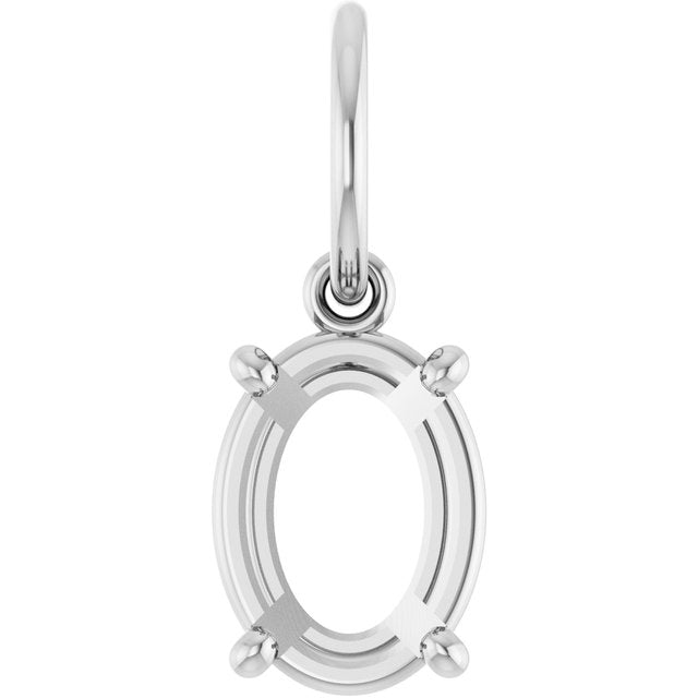 Oval 4 Prong Basket Charm/Pendant Mounting Settings