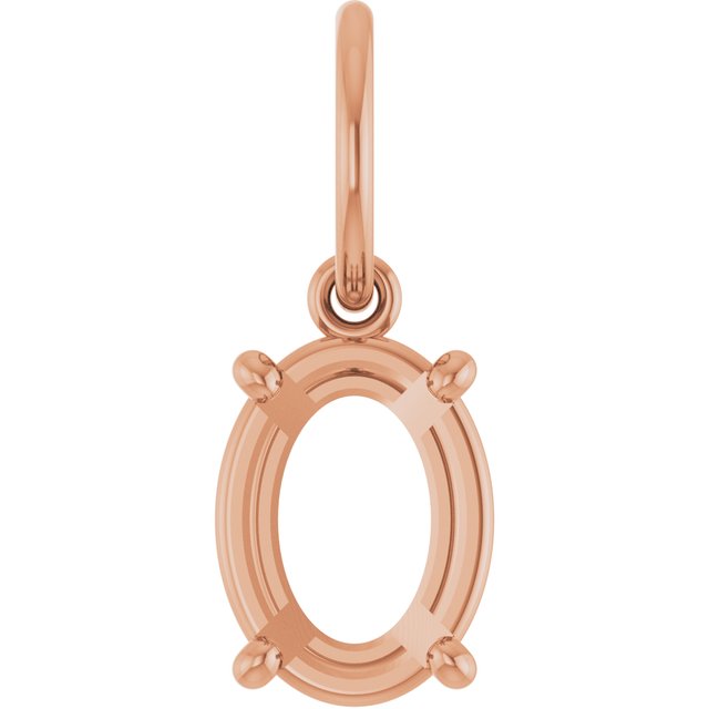 Oval 4 Prong Basket Charm/Pendant Mounting Settings