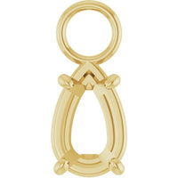4 Prong Pear Basket 3mm Jump Ring Dangle Setting Mountings