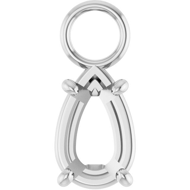 4 Prong Pear Basket 3mm Jump Ring Dangle Setting Mountings