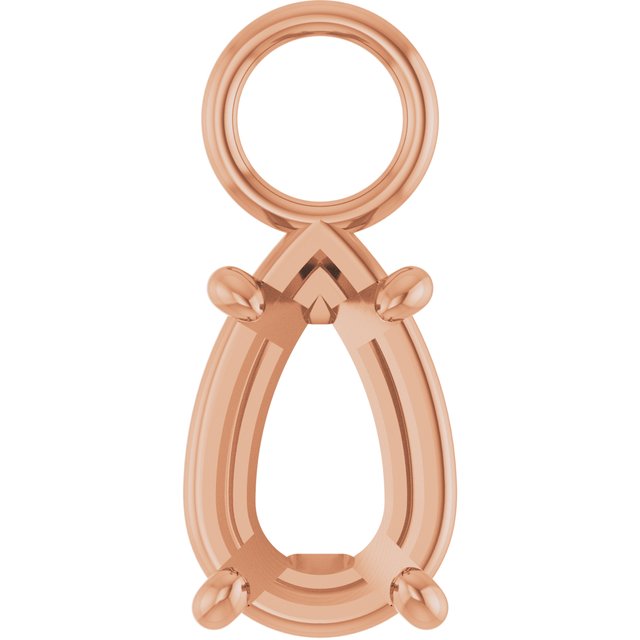 4 Prong Pear Basket 3mm Jump Ring Dangle Setting Mountings