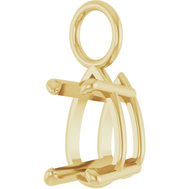 4 Prong Pear Basket 3mm Jump Ring Dangle Setting Mountings
