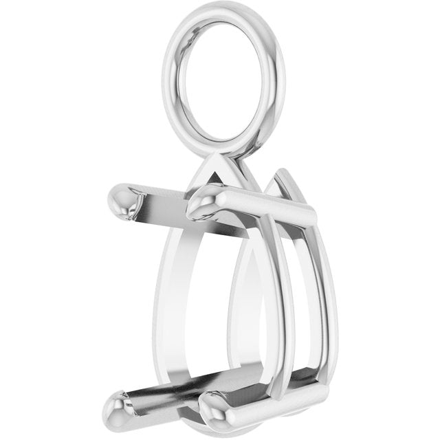 4 Prong Pear Basket 3mm Jump Ring Dangle Setting Mountings
