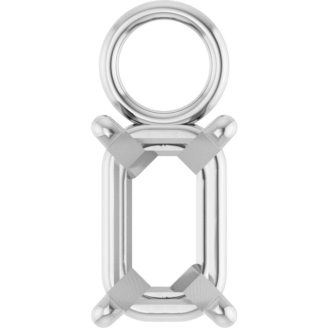 4 Prong Emerald Basket 3mm Jump Ring Dangle Setting Mountings