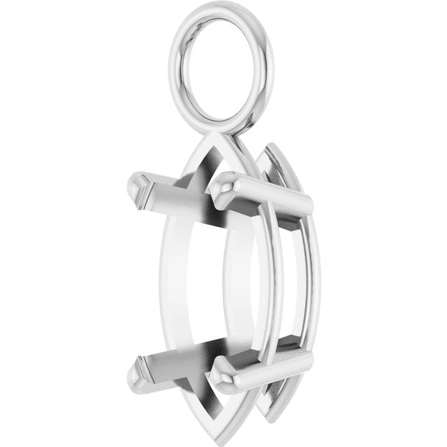 4 Prong Marquise Basket 3mm Jump Ring Dangle Setting Mountings