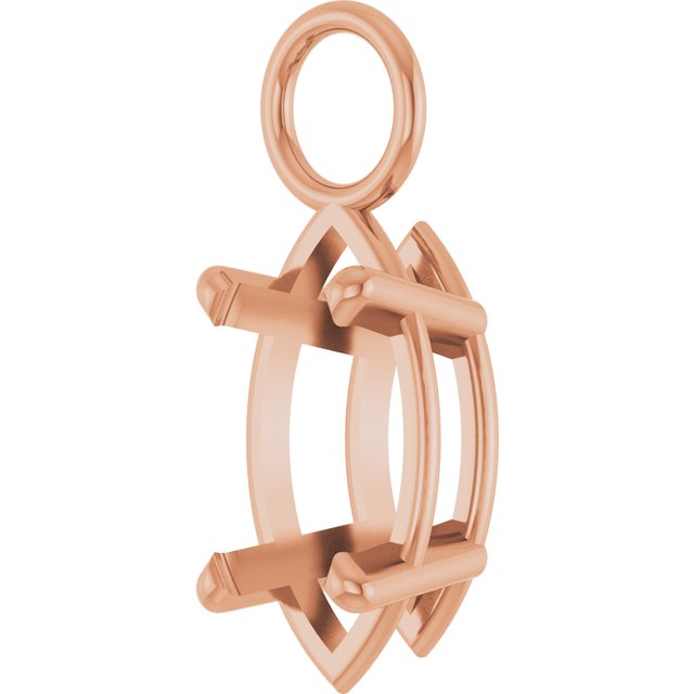 4 Prong Marquise Basket 3mm Jump Ring Dangle Setting Mountings