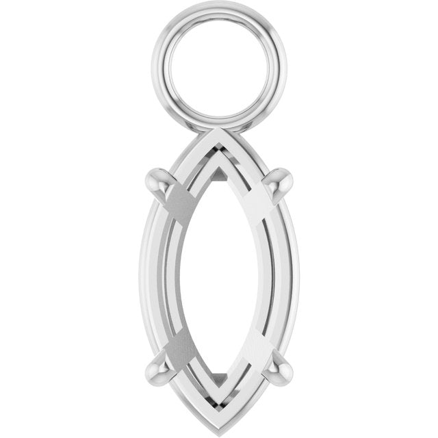 4 Prong Marquise Basket 3mm Jump Ring Dangle Setting Mountings