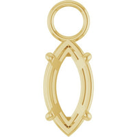 4 Prong Marquise Basket 3mm Jump Ring Dangle Setting Mountings