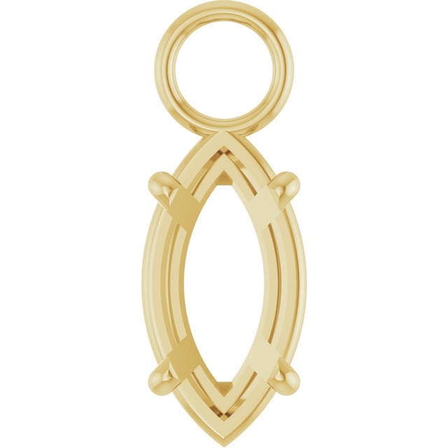4 Prong Marquise Basket 3mm Jump Ring Dangle Setting Mountings