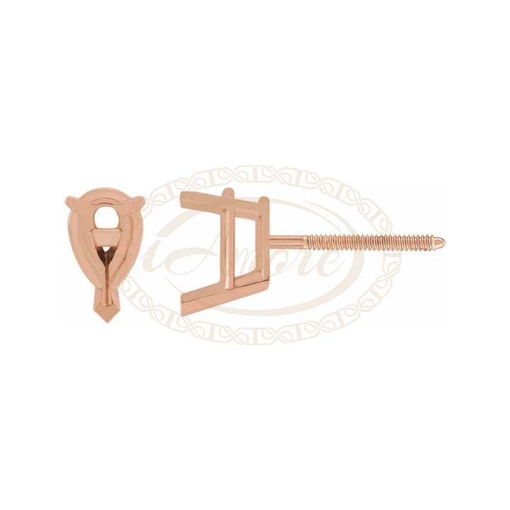 Pear V-End Threaded Stud Earrings Mountings