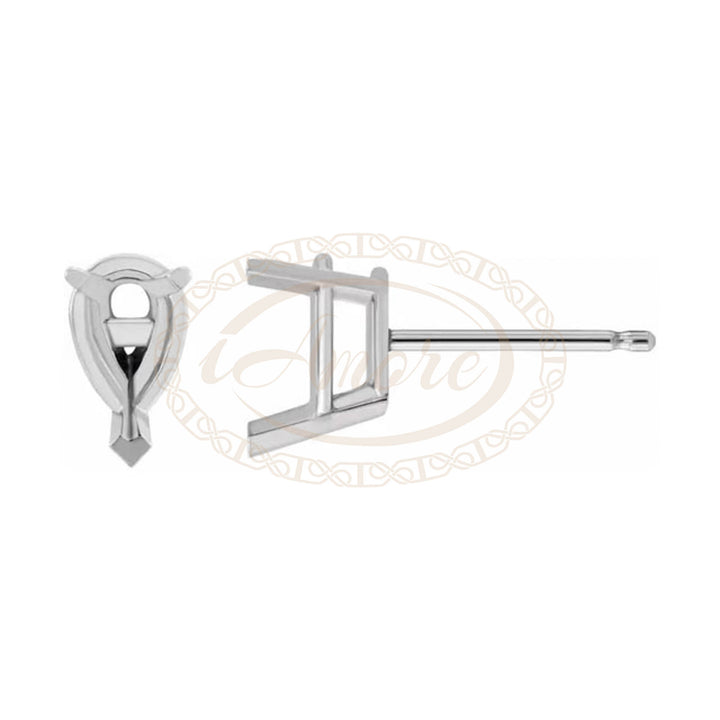 Pear V-End Stud Earrings Mounting
