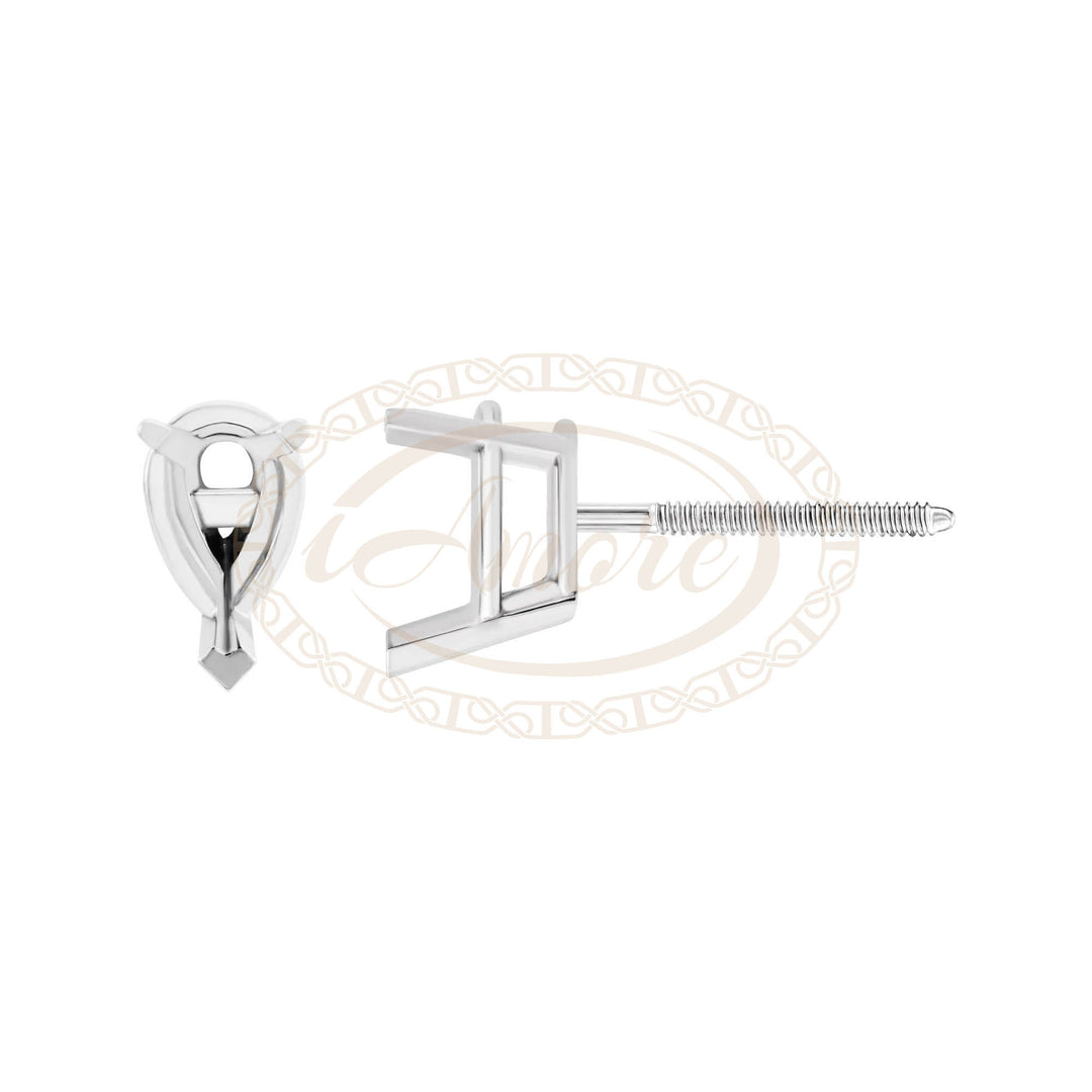 Pear V-End Threaded Stud Earrings Mountings