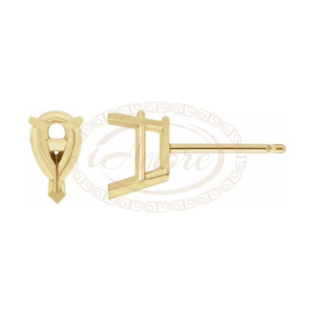 Pear V-End Stud Earrings Mounting