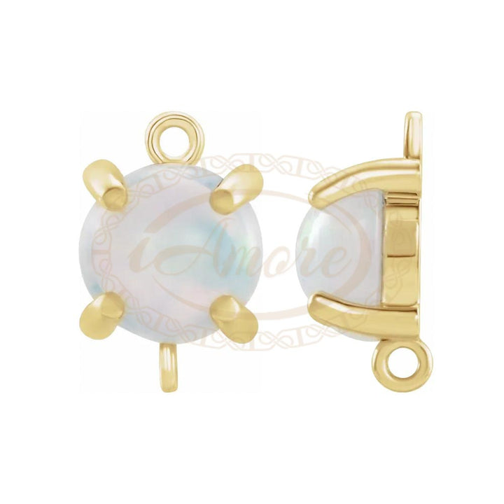 Round Cabochon 4-Prong Intermediate Link Setting Mountings
