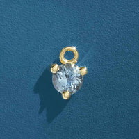 3 mm Round 3-Prong Natural Gemstone Dangle