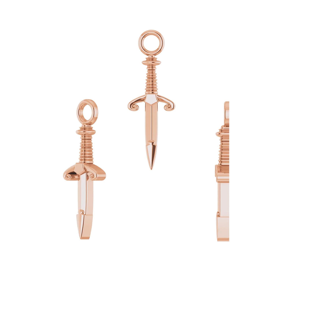 Tiny Sword Dagger Dangle Charm Hoop Knife Jewelry