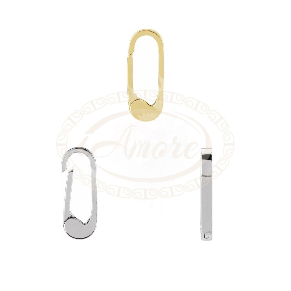Oval Charm Clasp Push Lock Hinged Bail Chain Connectors Paperclip Clip