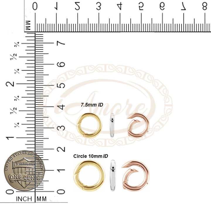 Size of gold circle clasp