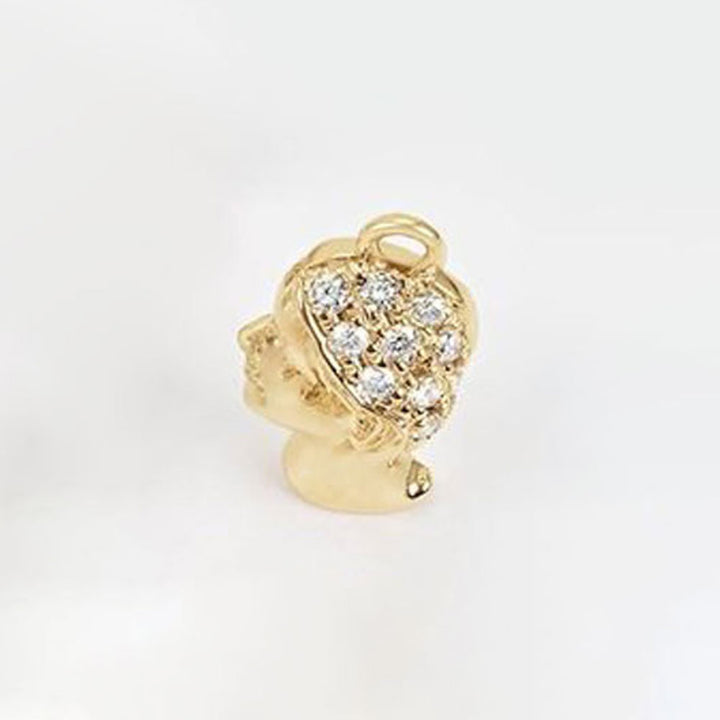 14K Gold Petite Virgo Diamond Zodiac Dangle For Charm Earring Pendant Necklace