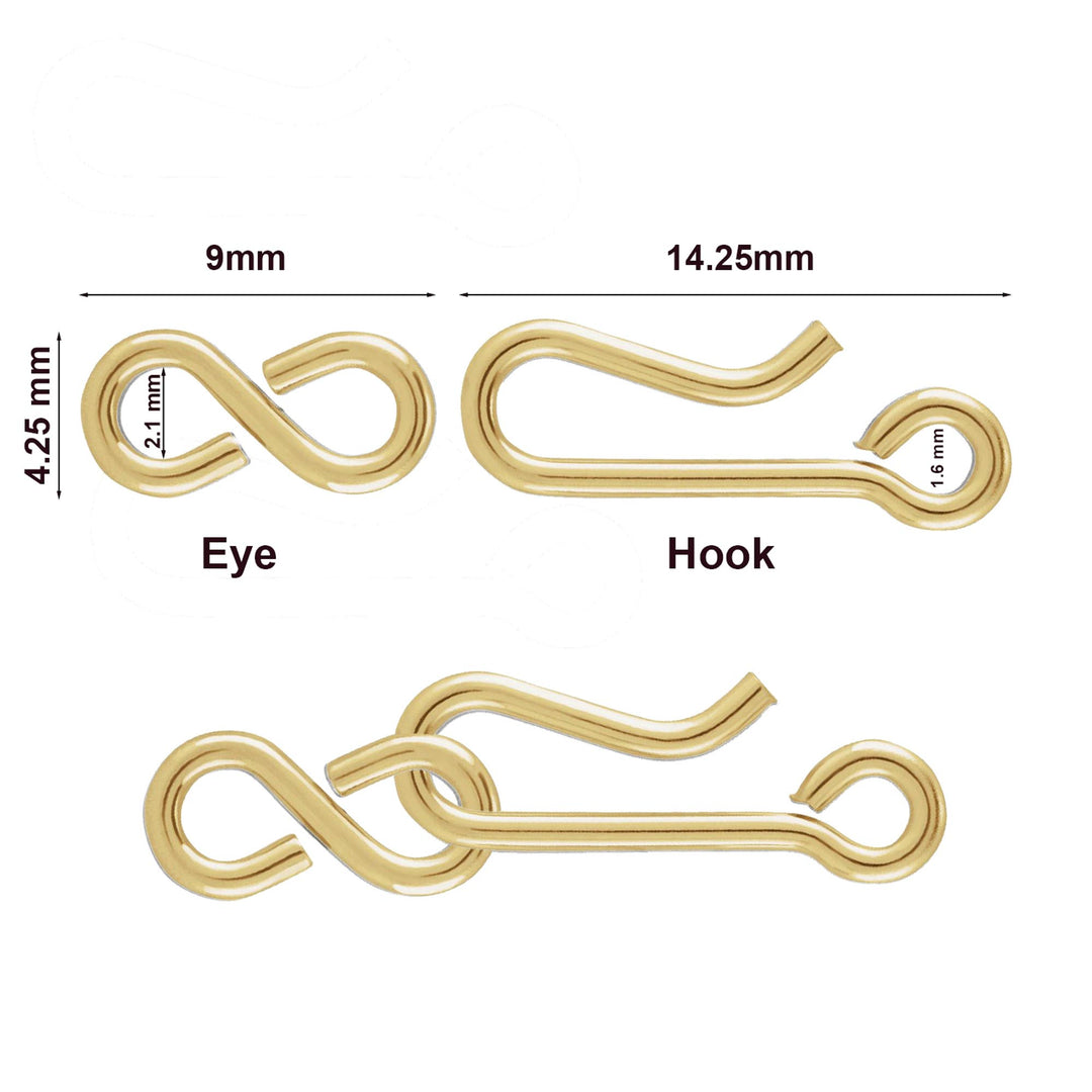 Eye Hook Clasp 14K Yellow Gold