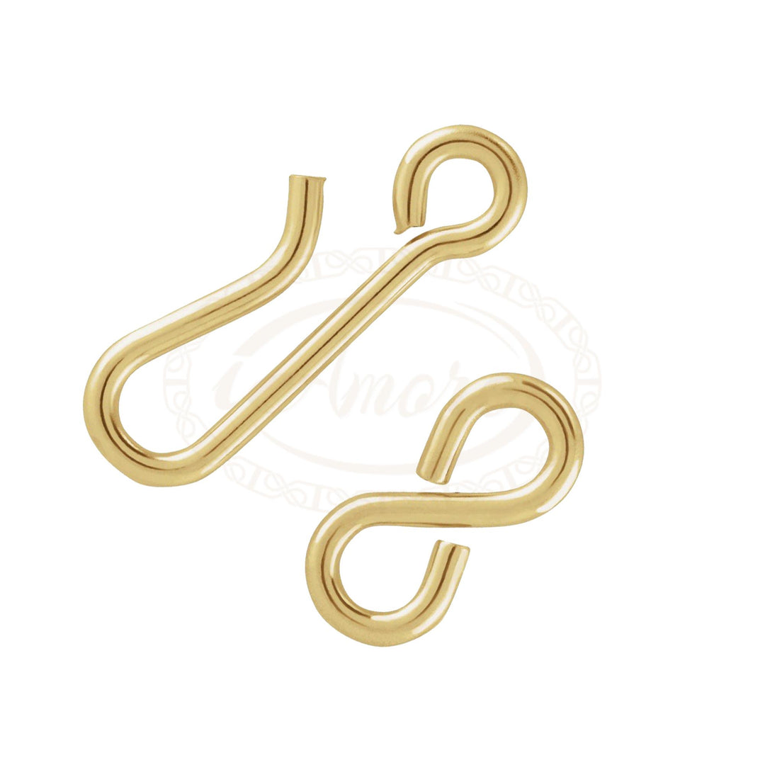 14K Solid Gold Eye and Hook Clasp for Jewelry Making