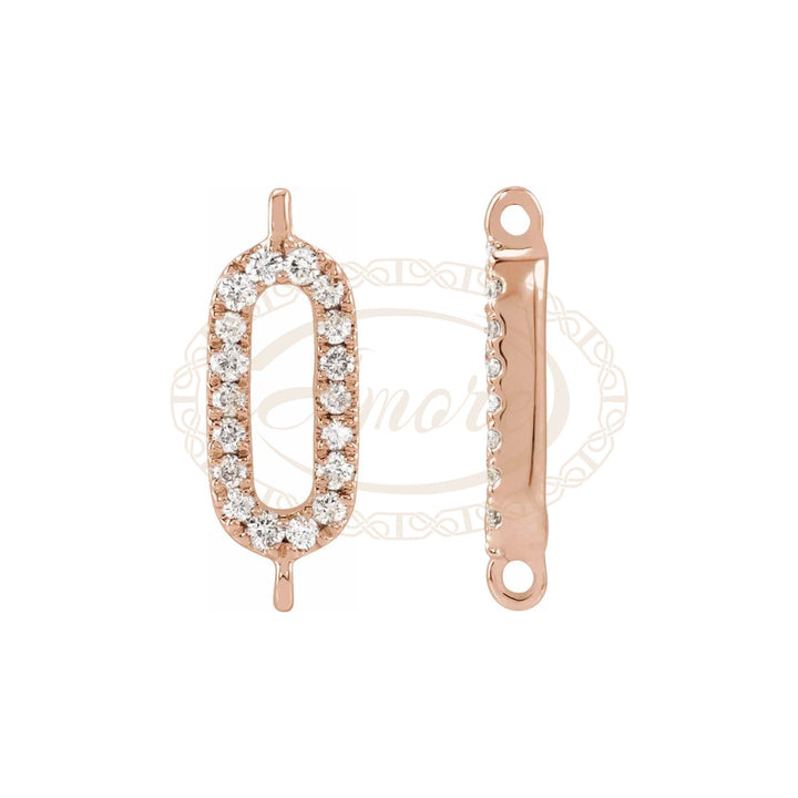 14K Gold Natural Diamond Accented Link Connector