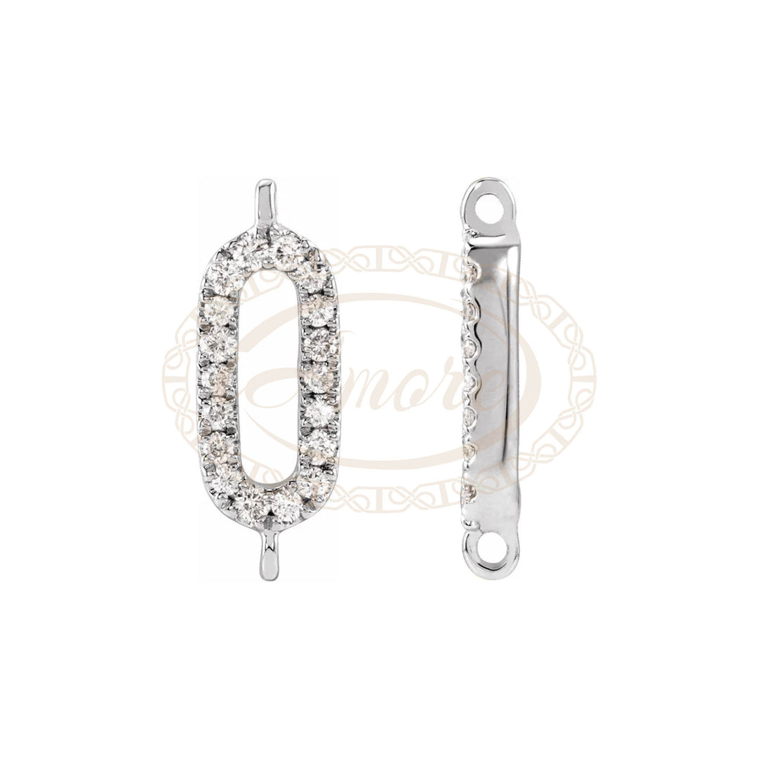 14K Gold Natural Diamond Accented Link Connector