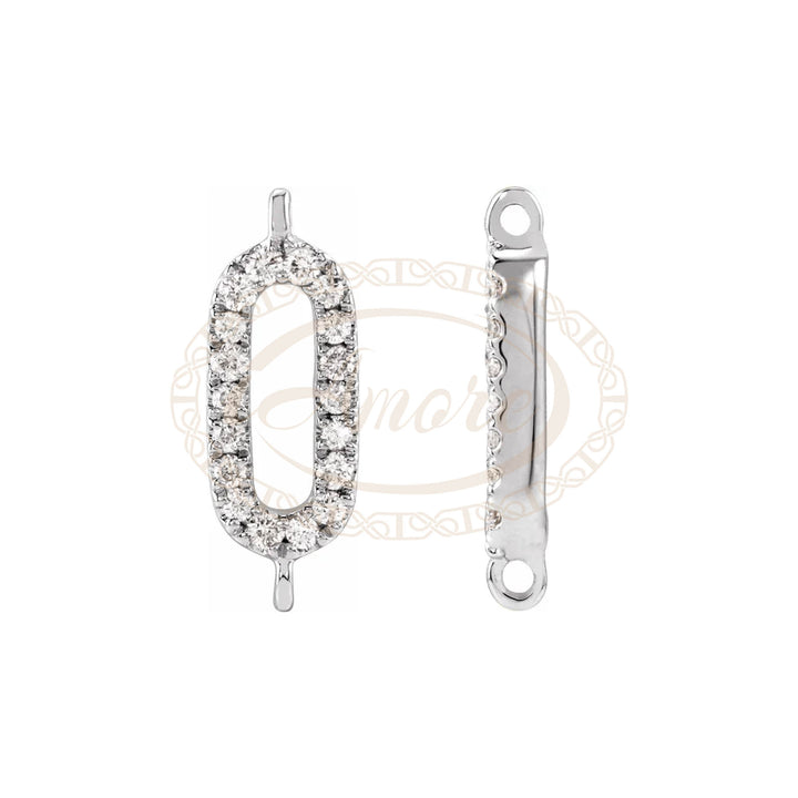 14K Gold Natural Diamond Accented Link Connector