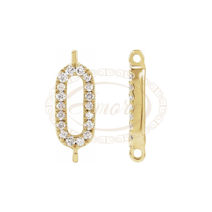 14K Gold Natural Diamond Accented Link Connector