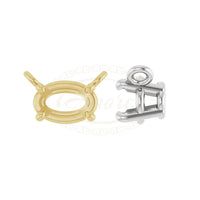 Oval Claw Prong Basket Necklace Center Settings