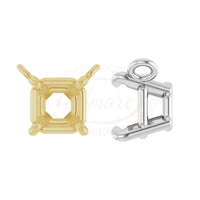 Asscher Claw Prong Basket Necklace Center Settings