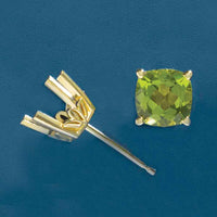 Cushion 4-Prong Scroll Setting Stud Earrings Mounting