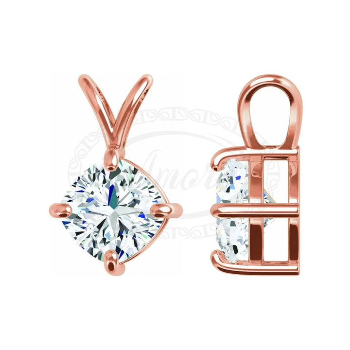 Cushion Solitaire Basket Pendant Setting Mountings