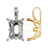 Emerald Solitaire Fleur De Lis Pendant Setting Mounting