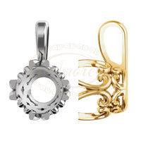 Round Solitaire Fancy Basket Pendant Setting Mounting