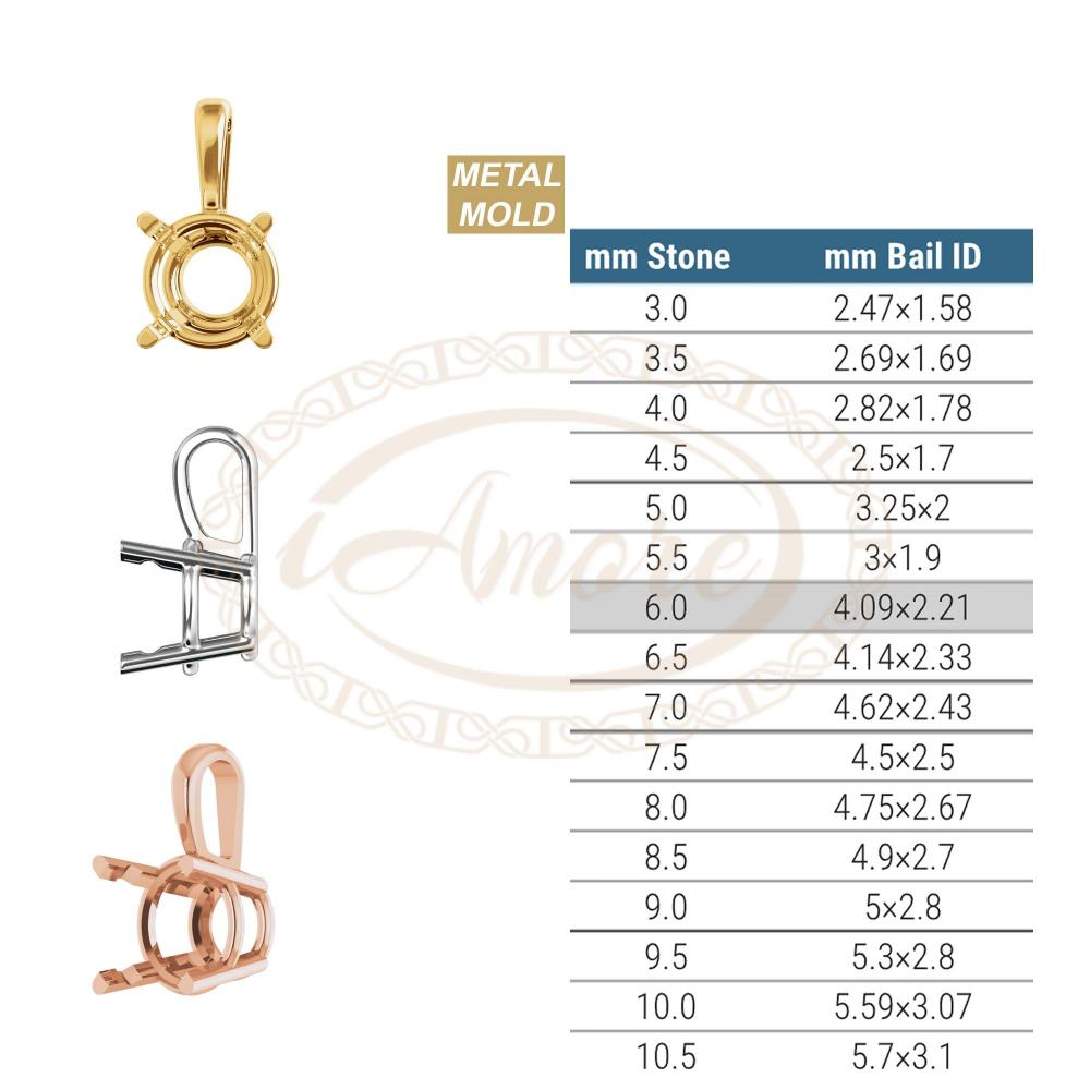 Round Solitaire Pre-Notched Basket Pendant Setting Mountings